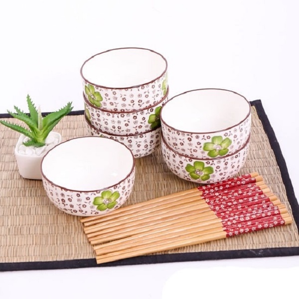 Bộ chén đũa xuất Nhật Camellia cao cấp - Giao màu ngẫu nhiên
