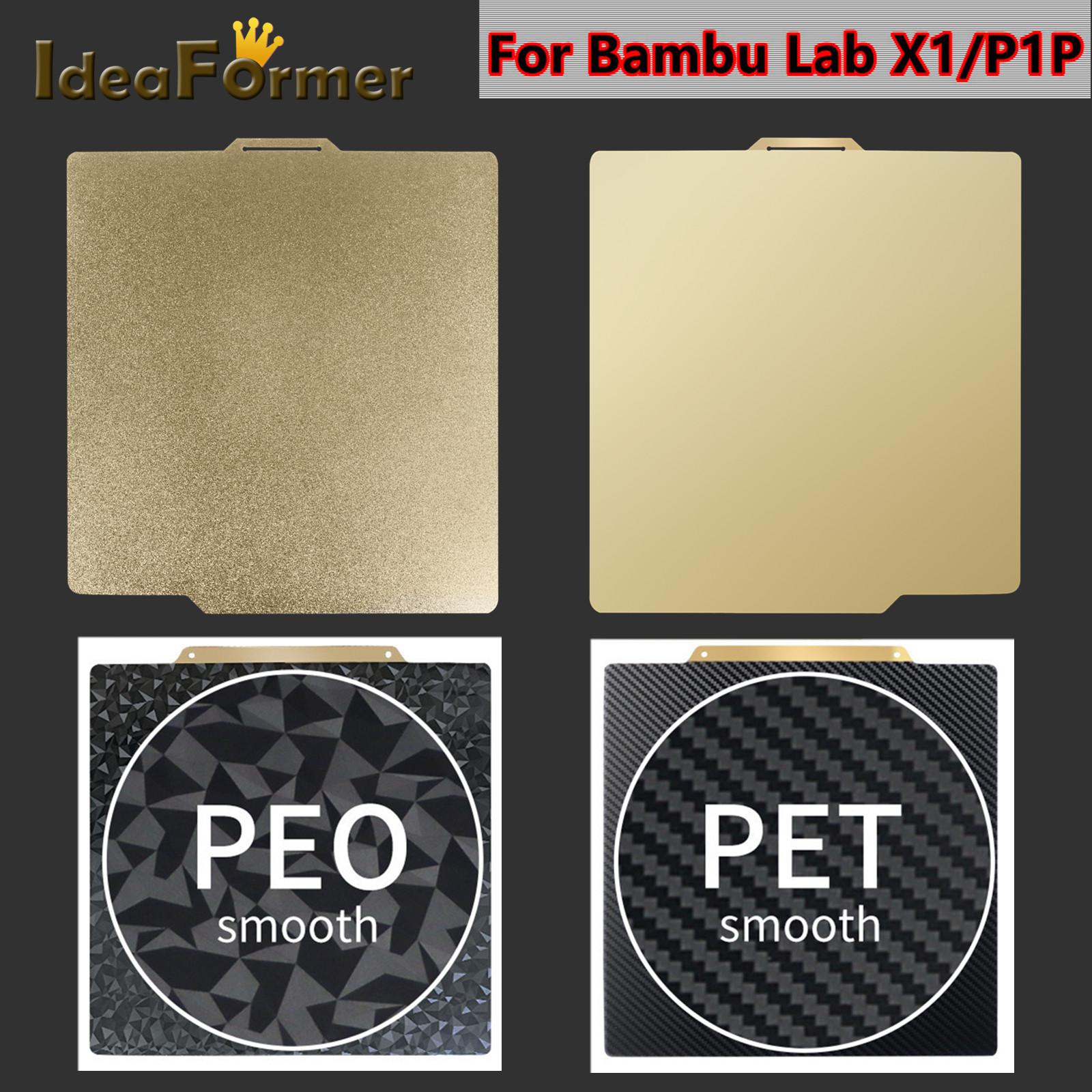 1PCS PEI lớp phủ lớp phủ kết cấu 257x257mm Tấm thép lò xo linh hoạt cho Bambu Lab x1 Bed được làm nóng Bộ phận máy in 3D