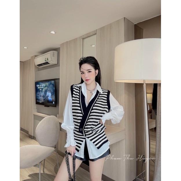 Áo sơ mi tay chun cá tính cho nữ