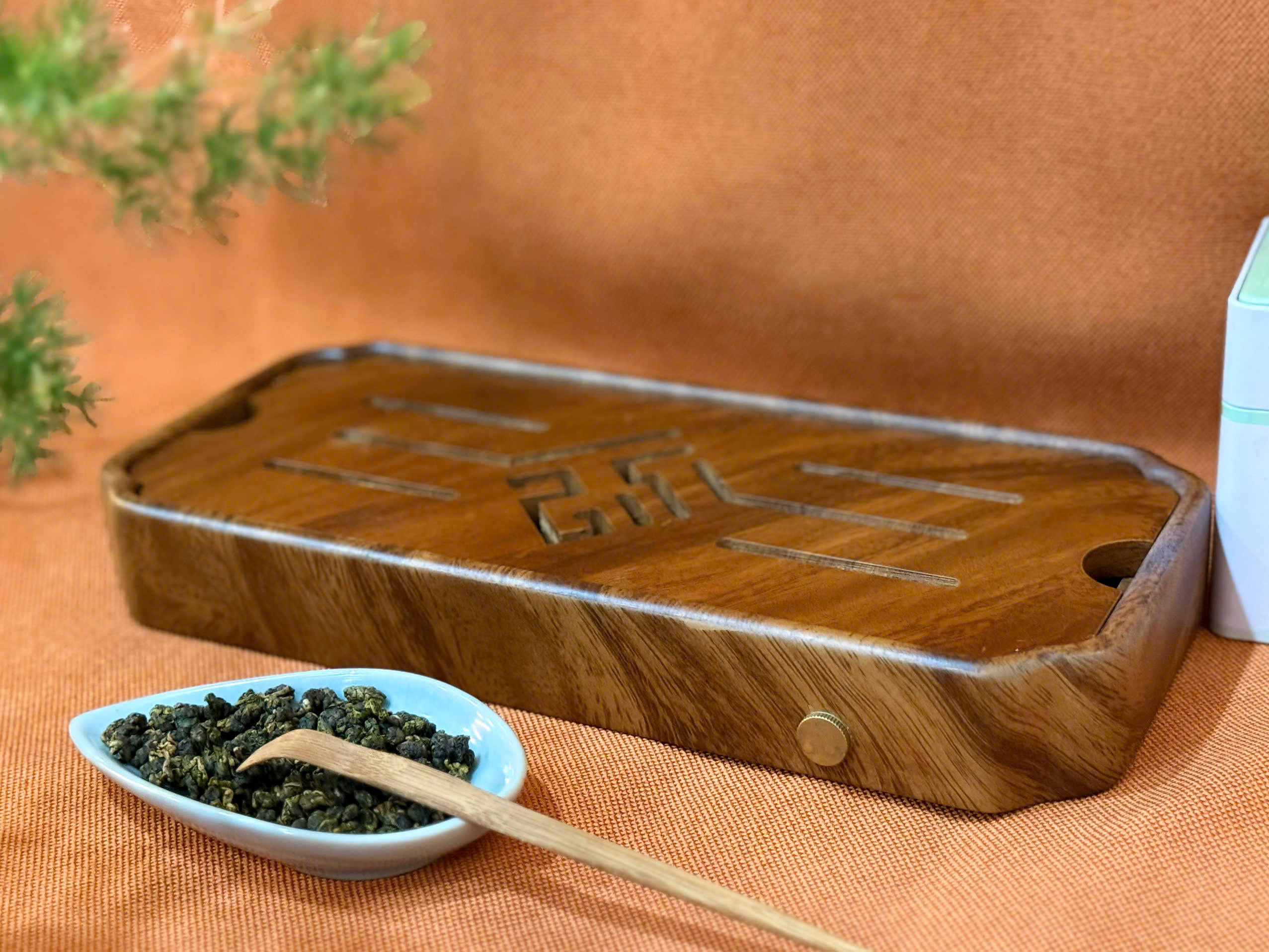 KHAY TRÀ KIM LIÊN CHẤT LIỆU GỖ CẨM LAI - CÓ BỆ THOÁT NƯỚC - ĐỘ BỀN CAO - WOOD TEA TRAY