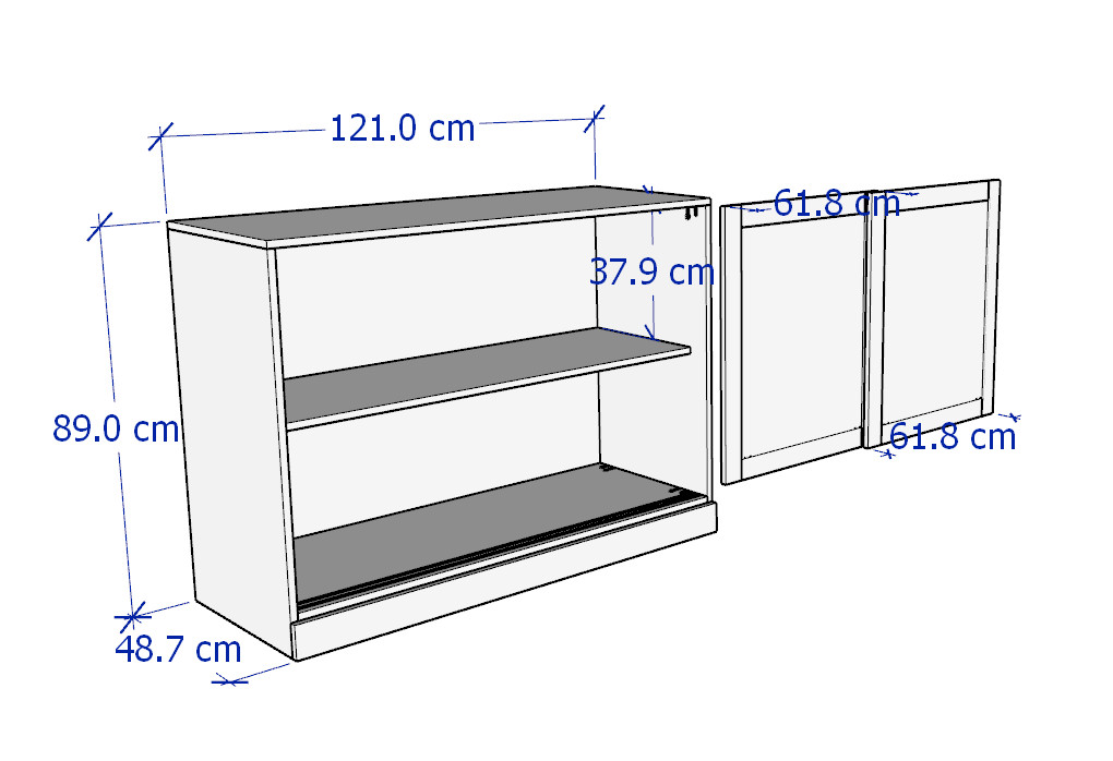 BODO, Tủ đựng đồ dùng 2 cửa lùa STO_044, 121x47x89cm