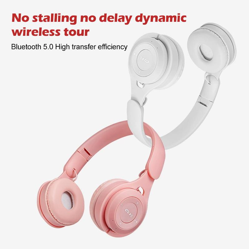 Tai nghe Bluetooth 5.0,tai nghe Bluetooth Y08 có micro Headphone không dây,thời trang dễ thương học online