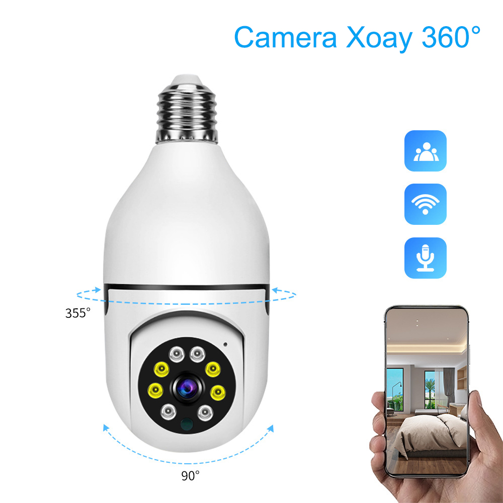 Camera Yoosee bóng đèn thế hệ mới 3.0MP - xoay 360 độ, xem đêm có màu, mẫu mới 2022 - Hàng Nhập Khẩu