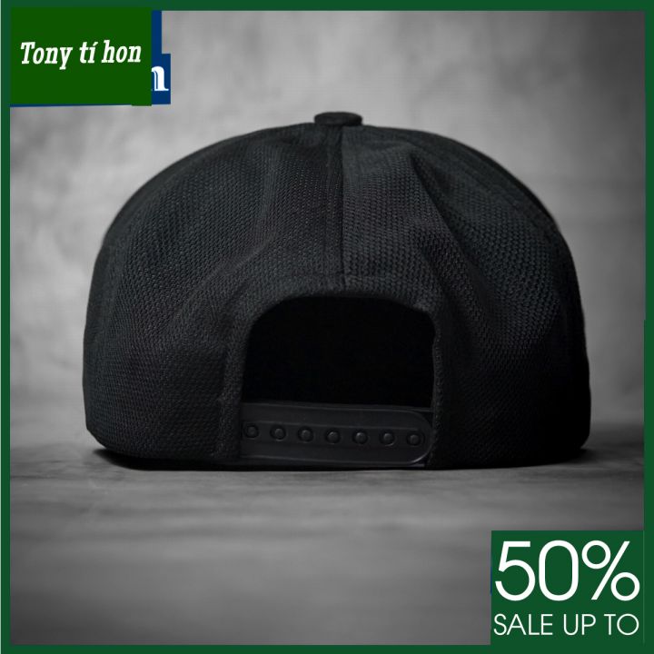 Tony tí hon -  Mũ nón kết lưỡi trai snapback BRIX.TOn đen nhãn nâu nhạt thời trang nam nữ cao cấp