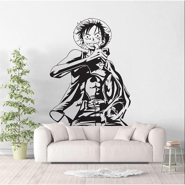 Decal Trang Trí Tường Tranh Anime One Piece Monkey D. Luffy mẫu 8 Decal Cao Cấp AmyShop