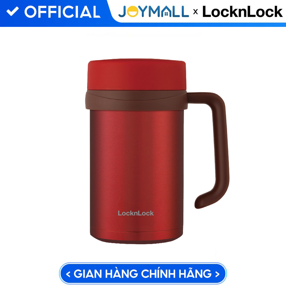 Bình Giữ Nhiệt Lock&amp;Lock New Basic Table màu đỏ LHC4026RR 500ml - Hàng chính hãng, nắp bình 3 lớp tiện lợi - JoyMall