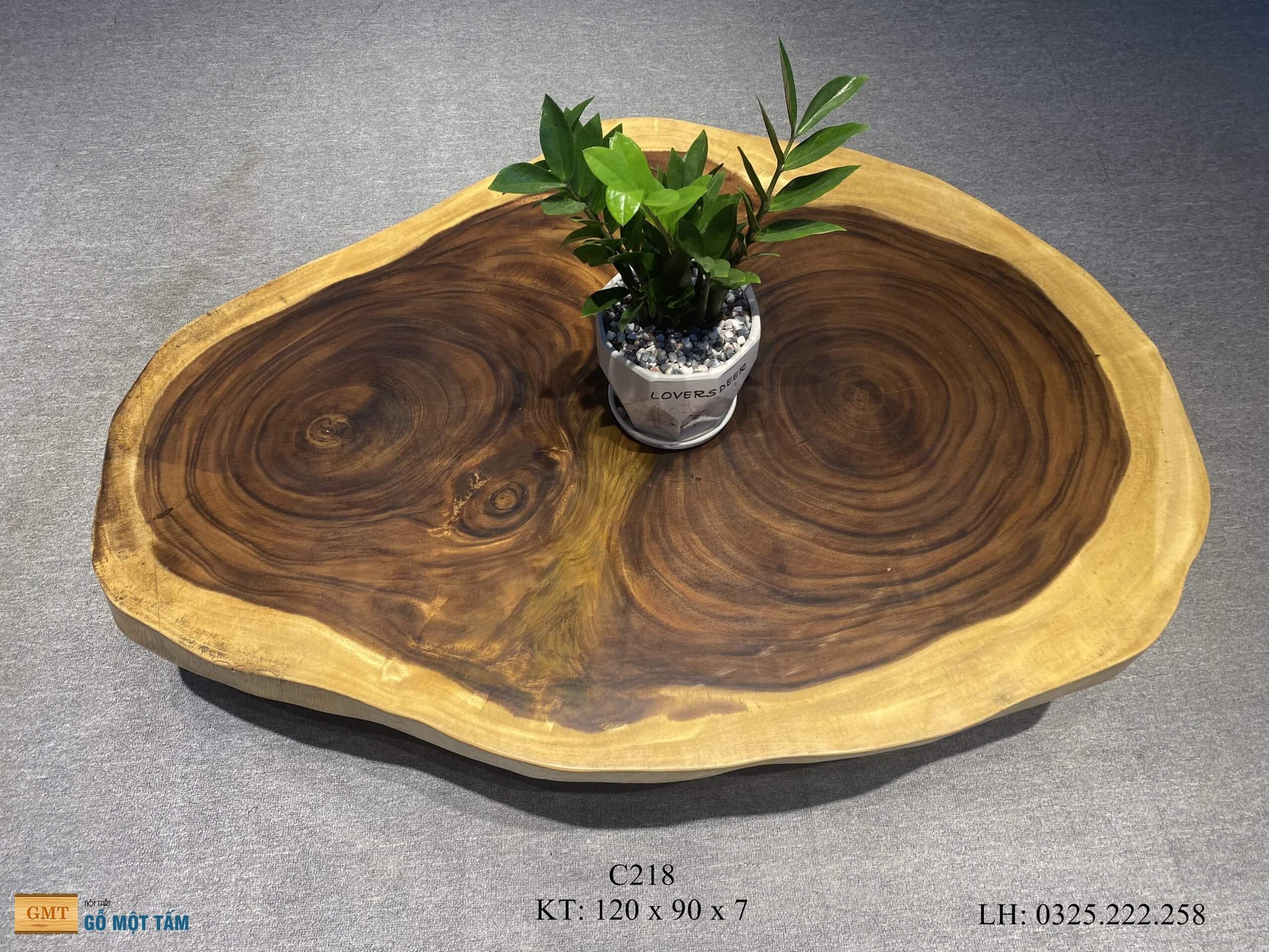 Bàn Sân Vườn Gỗ Me Tây, Bàn Cafe Gỗ Me Tây, Bàn Gỗ Me Tây Nguyên Tấm Dài 1,2m Rộng 90cm Dày 7cm