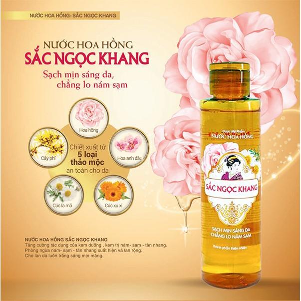 Nước Hoa Hồng Sắc Ngọc Khang 145ml chiết xuất từ 5 loại thảo dược giúp da cân bằng độ ẩm