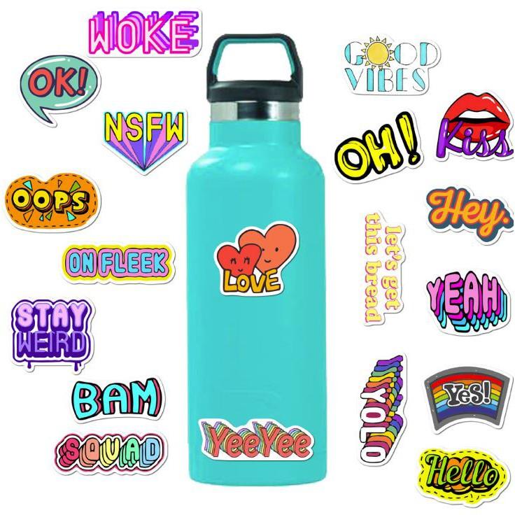 Sticker dán cao cấp CỤM TỪ TIẾNG ANH Cực COOL ms#93