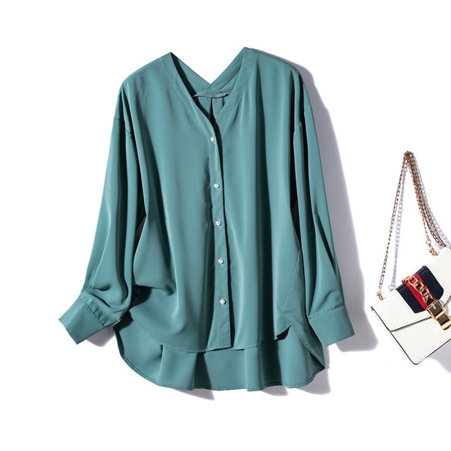 Áo sơ mi trơn nữ mẫu 2021