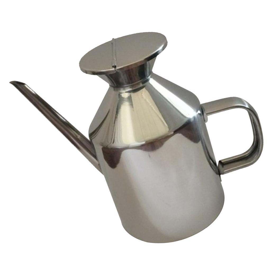 Oil Dispenser Stainless Steel Pot Vinegar Bottle Soy Sauce Kettle BBQ 625ml