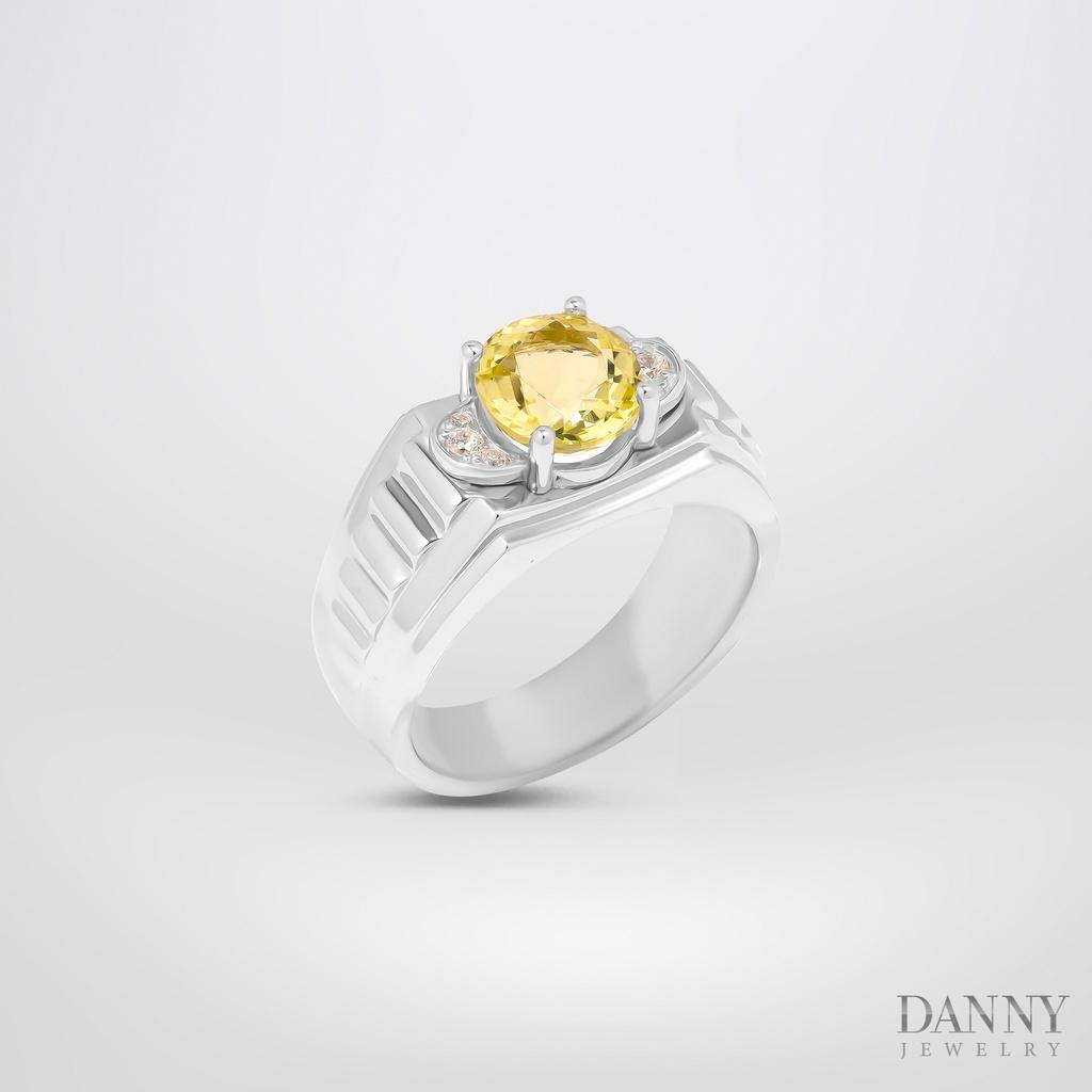 Nhẫn Nam Danny Jewelry Bạc 925 Đá Chủ Citrine Xi Rhodium HNN003