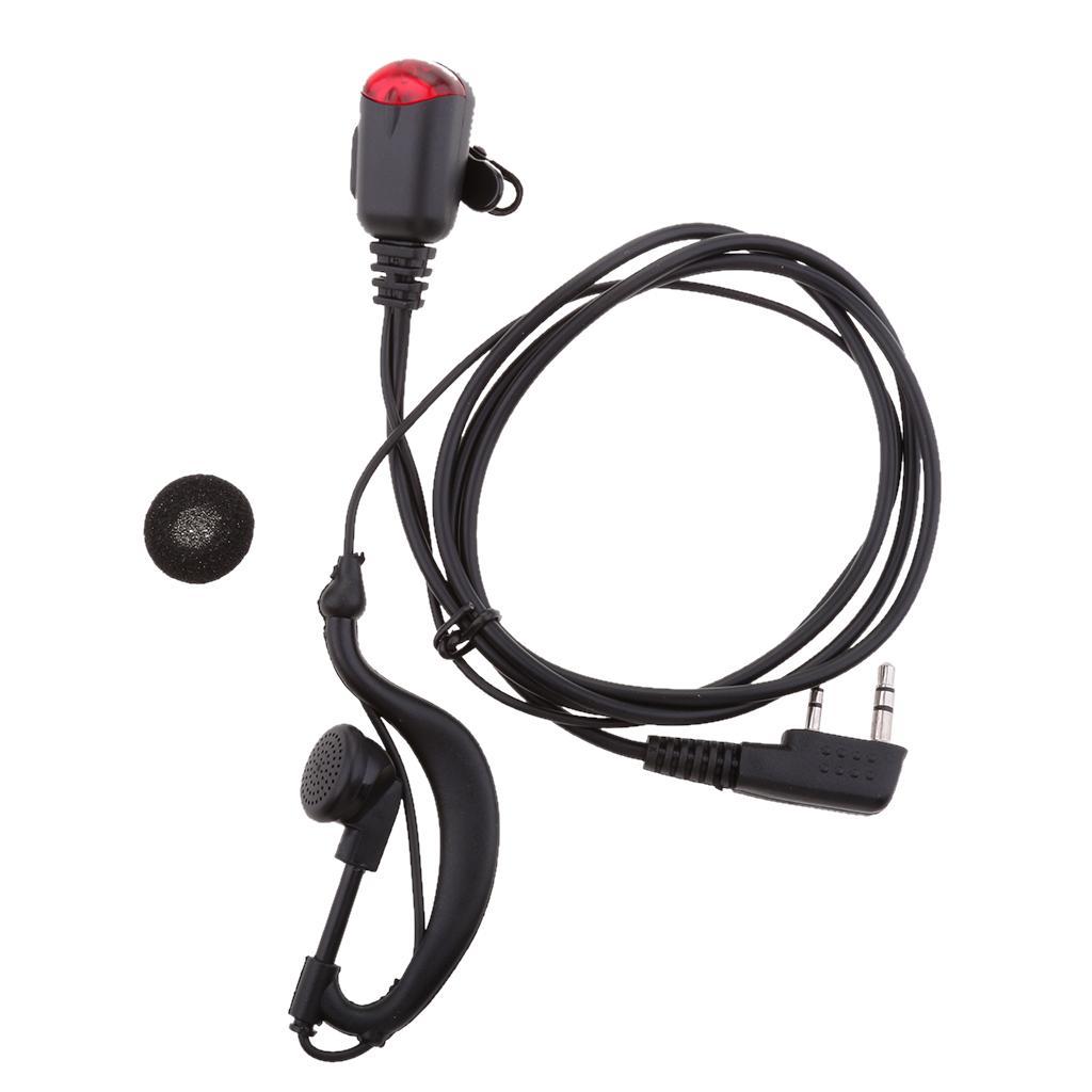 LED Ear-Hook Earpiece Earphone Microphone For Walkie Talkie Two Way Radio