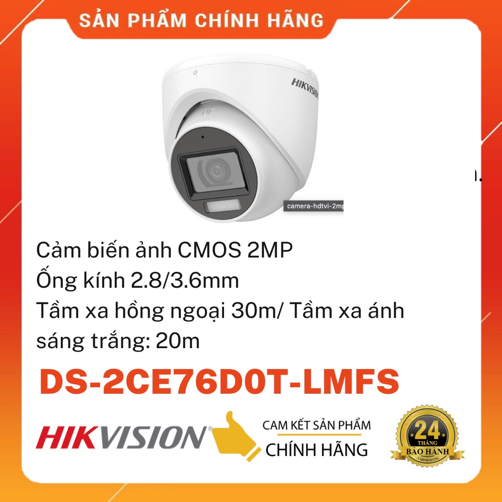 Camera Analog HIKVISION DS-2CE76D0T-LMFS Tích Hợp Mic Thu Âm - Hàng chính hãng