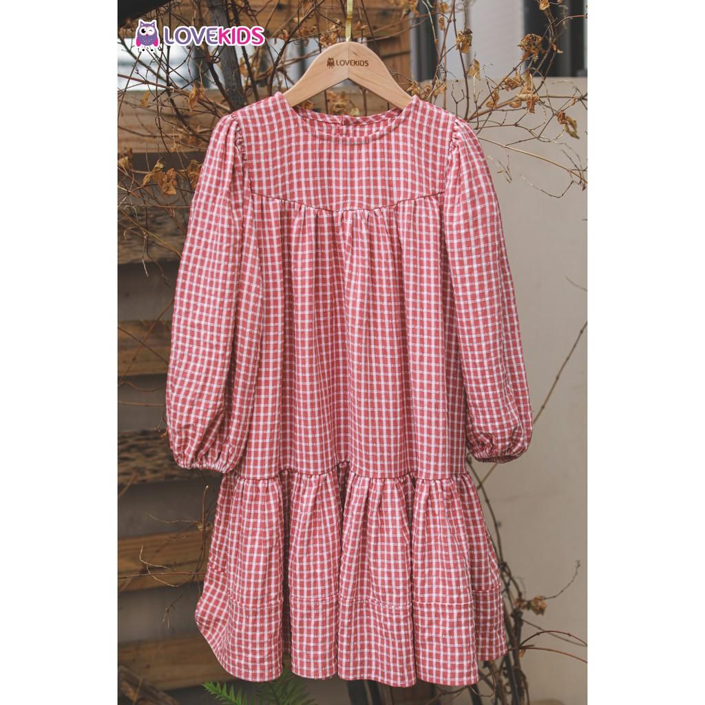 Váy babydoll đuôi cá hoạ tiết caro - Lovekids