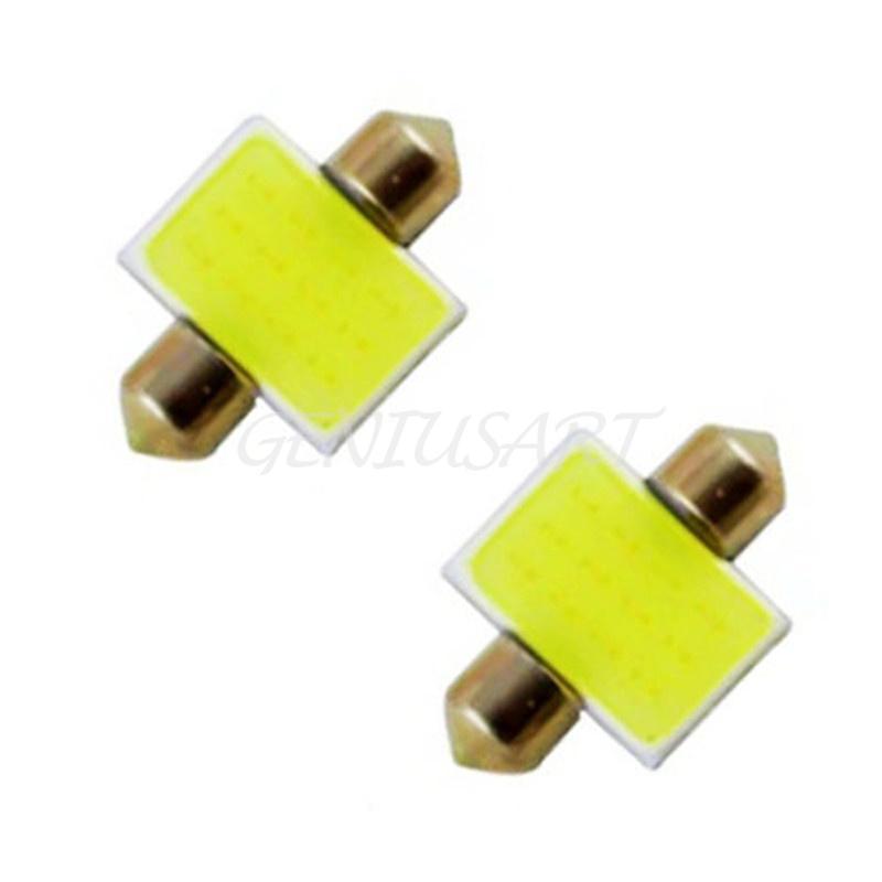 2pcs White 31mm 12smd COB LED Bulb Festoon Lamp For Car Dome Lights