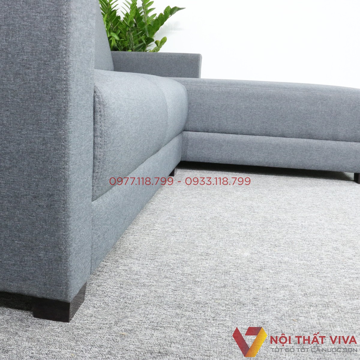 Bộ Sofa Góc Chữ L Bọc Nỉ Gọn Đẹp Hiện Đại Giá Rẻ