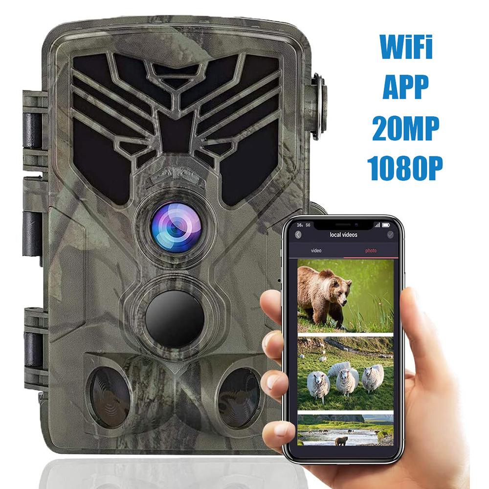 Trail Camera Wi-fi BT Hunting Camera 20MP 1080P 120° Angle Outdoor Waterproof Infrared Thermal Camera Night Vision