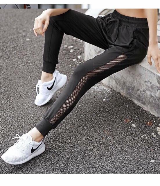 QUẦN JOGGER NỮ PHỐI LƯỚI - QUẦN THỂ THAO NỮ