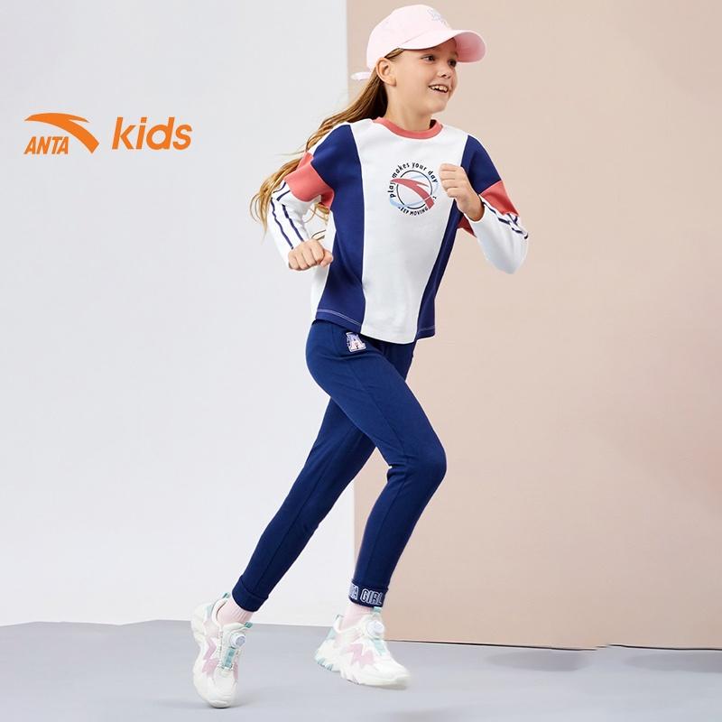 Quần dài thể thao bé gái thương hiệu thời trang Anta Kids 362138501-1