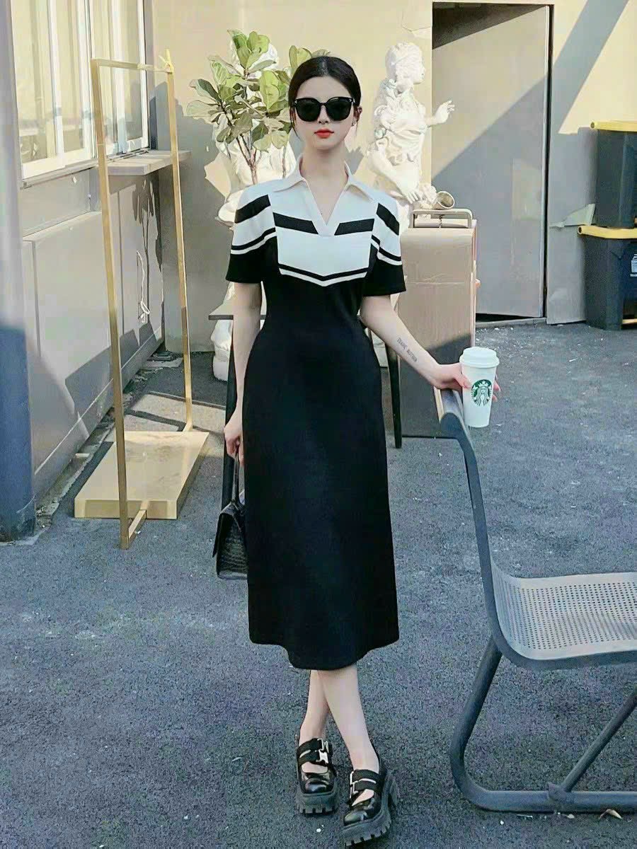 ĐẦM SUÔNG THUN PHỐI MÀU SIÊU ĐẸP