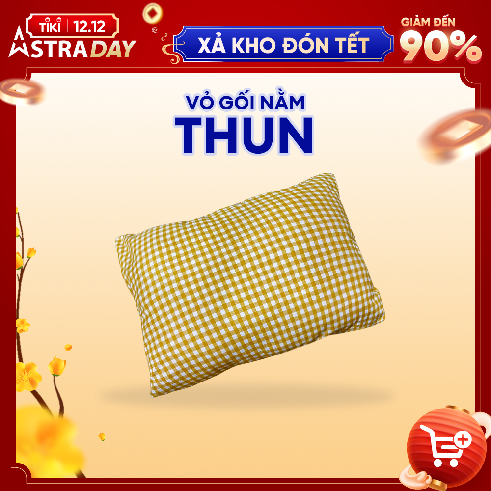 Vỏ Gối Nằm Thuần Việt - Chất Liệu Vải Thun Lạnh - Kích Thước 40x60cm - Mẫu Ngẫu Nhiên