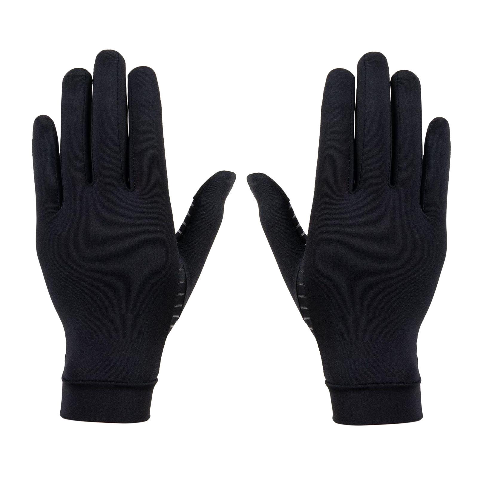 2xMens Gloves Copper Fiber Spandex Touch Screen Running Sports Winter Warm L