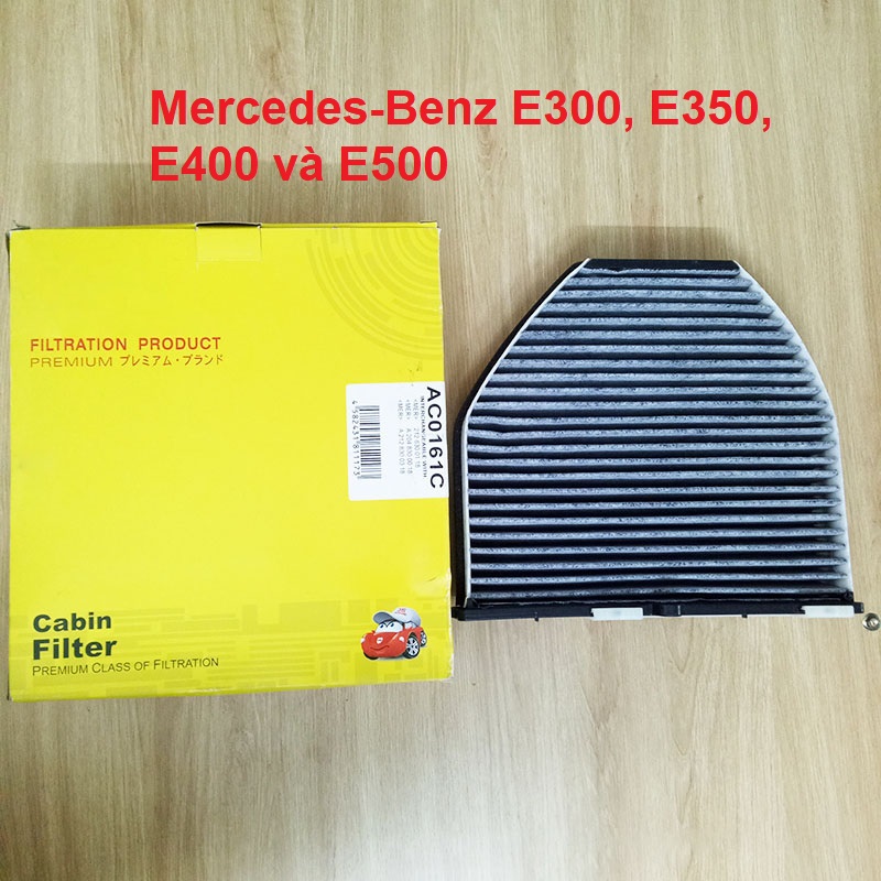 Lọc gió điều hòa than hoạt tính cho xe Mercedes-Benz E300, E350, E400 và E500 2010, 2011, 2012, 2013, 2014, 2015, 2016 mã phụ tùng A2048300018 mã AC0161C