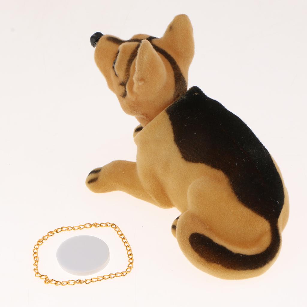 Cute Shepherd Dog / Bobbing Head Dog / Bobble Head Toy w/ GOLDEN CHAIN
