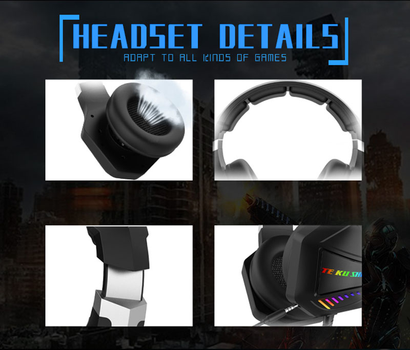 Tai Nghe Chụp Tai Công Suất Cao Led RGB Gaming PC 7.1 New Design