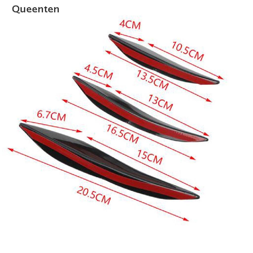 Queenten 6Pcs Car Front Bumper Lip Splitter Fins Body Spoiler Canards Refit Gloss Black QT