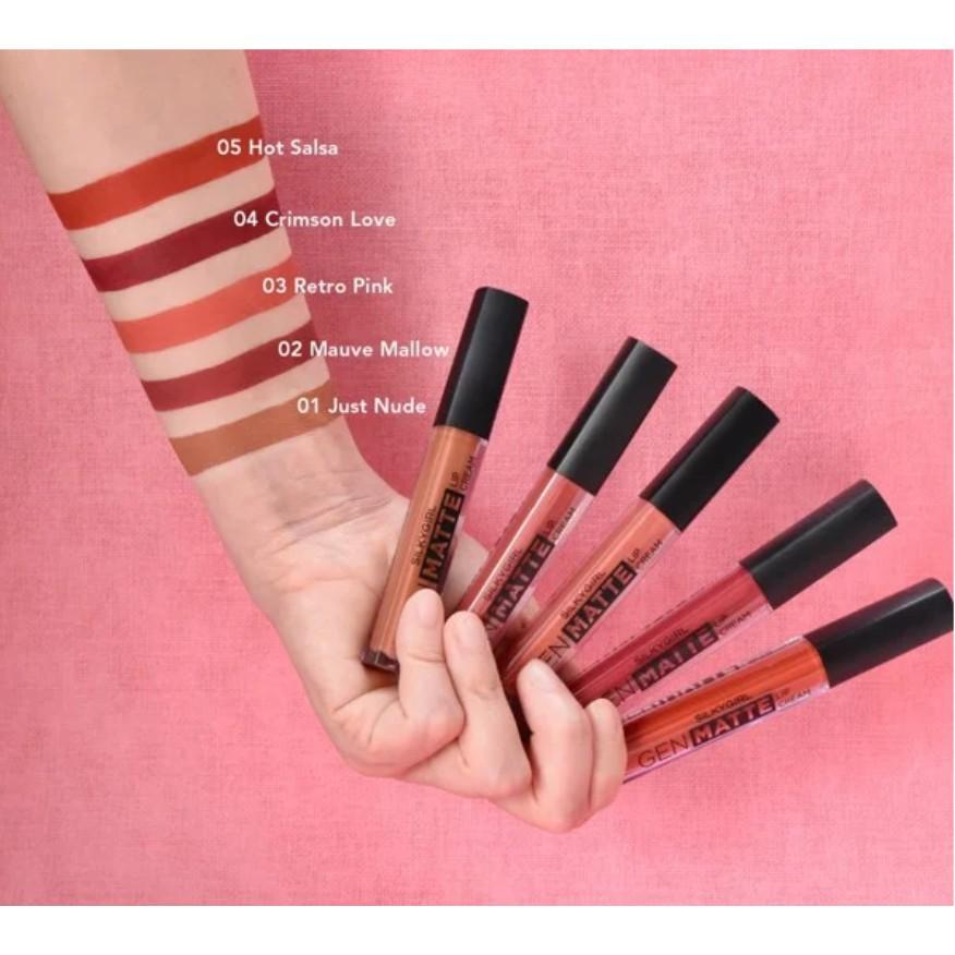 Son Kem Lì Nhẹ Môi Cấp Ẩm Silkygirl Gen Matte Lip Cream 3.8ml