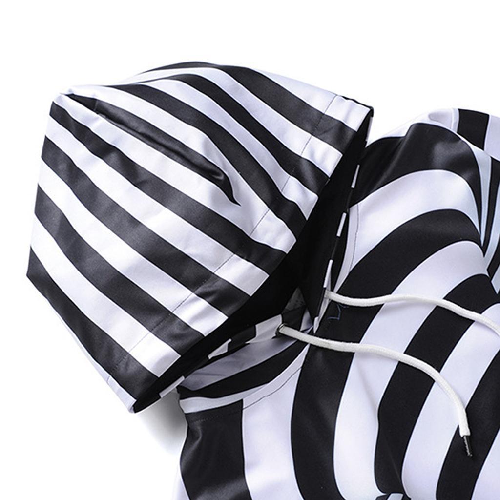 Novelty Men Women 3D Zebra Cross Stripe Hoodie Sweater Sweatshirt Jacket Coat Pocket Pullover Tops