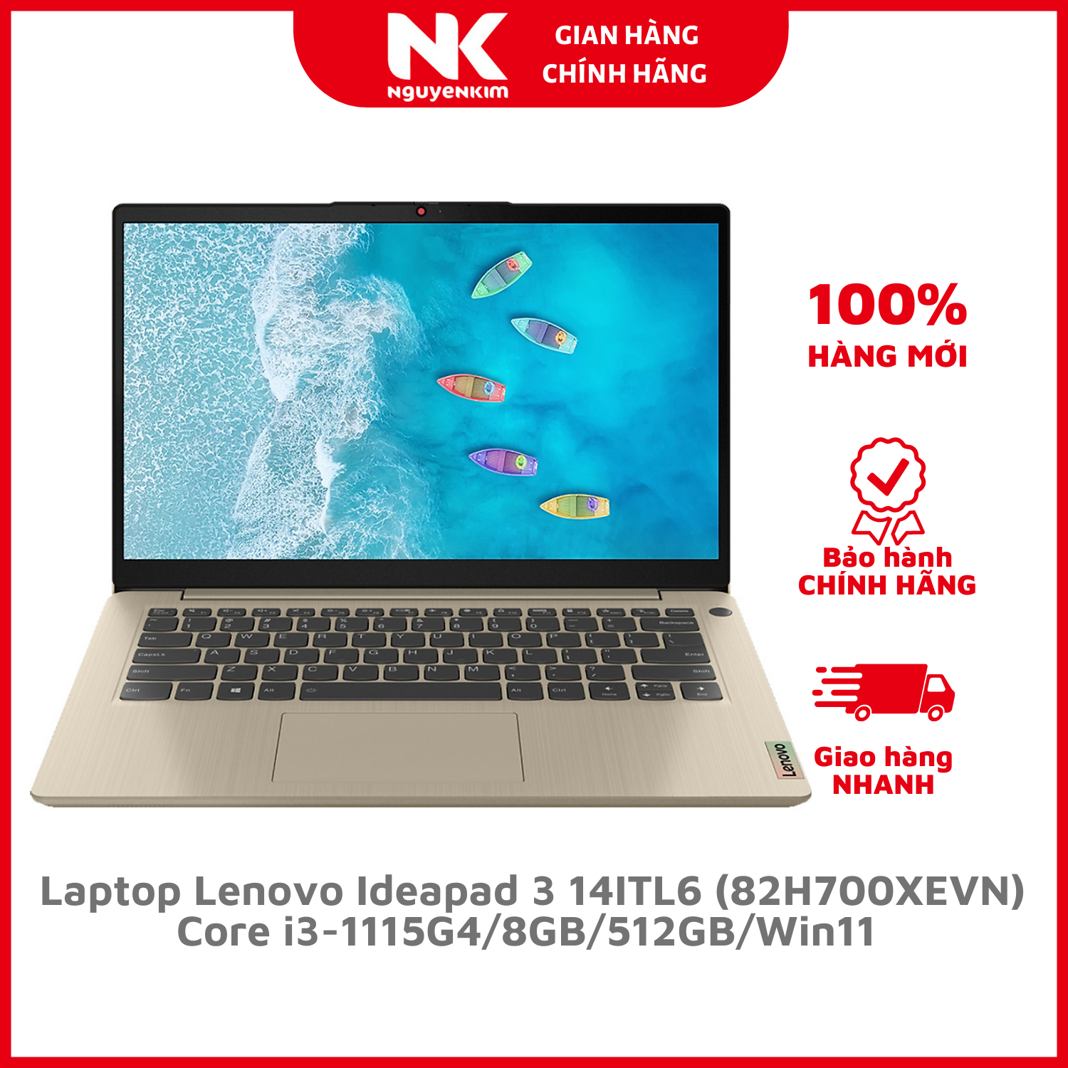 Laptop Lenovo Ideapad 3 14ITL6 i3-1115G4/8GB/512GB/Win11 (82H700XEVN) - Hàng Chính Hãng