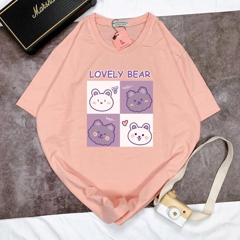 Áo Thun Tay Ngắn UNISEX LOVELY BEAR - Hình chụp thật