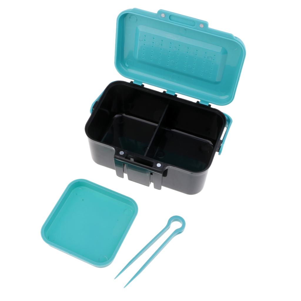 2xBreathable Fishing Tackle Box Earthworm Red Worm Lure Bait Waist Box Blue
