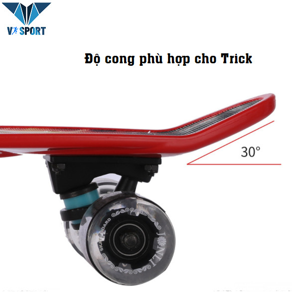 Ván Trượt Trẻ Em - Ván Trượt Skateboard Penny Chất Liệu Nhựa PP Chịu Lực, Bánh Xe Phát Sáng