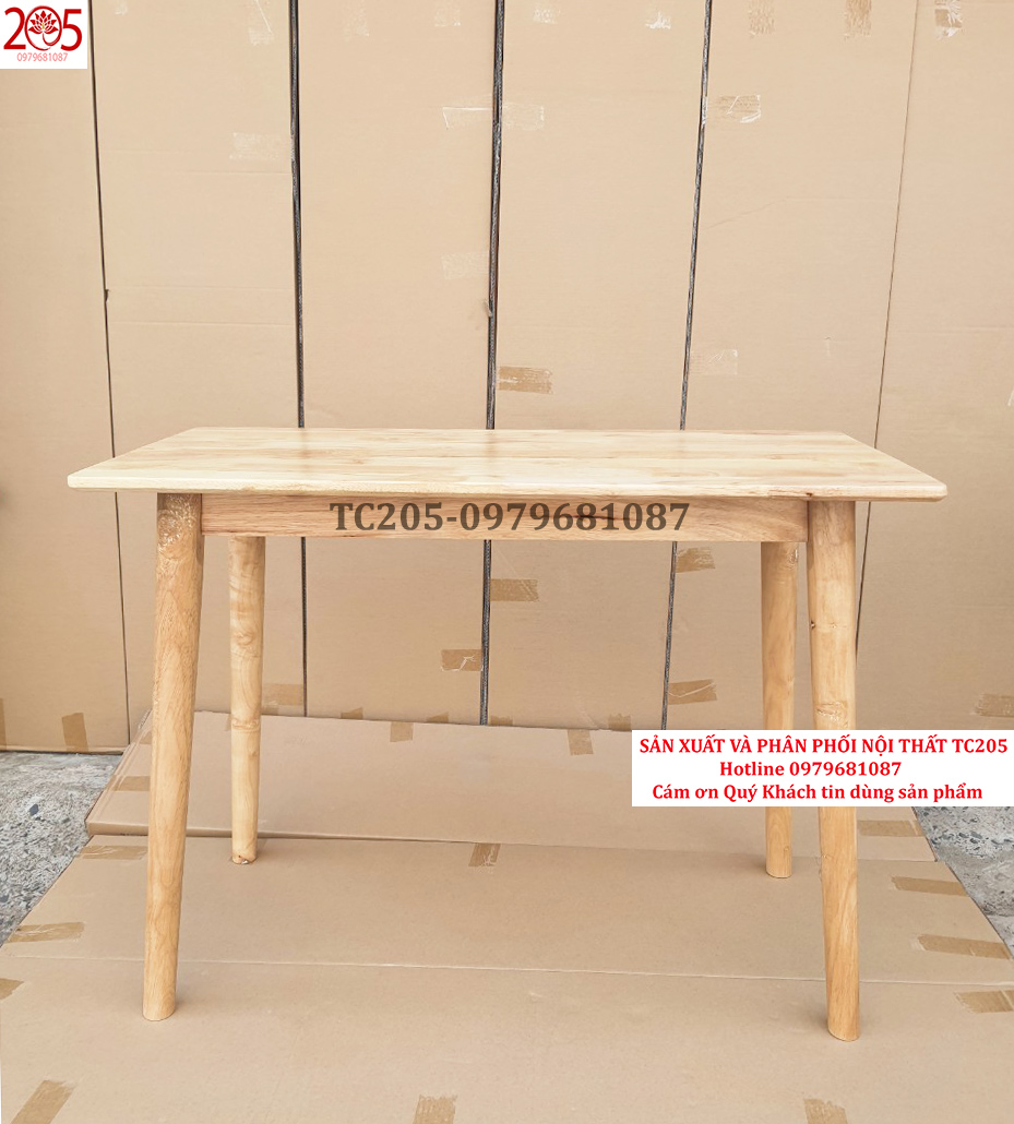 BÀN LÀM VIỆC, BÀN HOC SINH GỖ CAO SU 100% - 4 chân tròn