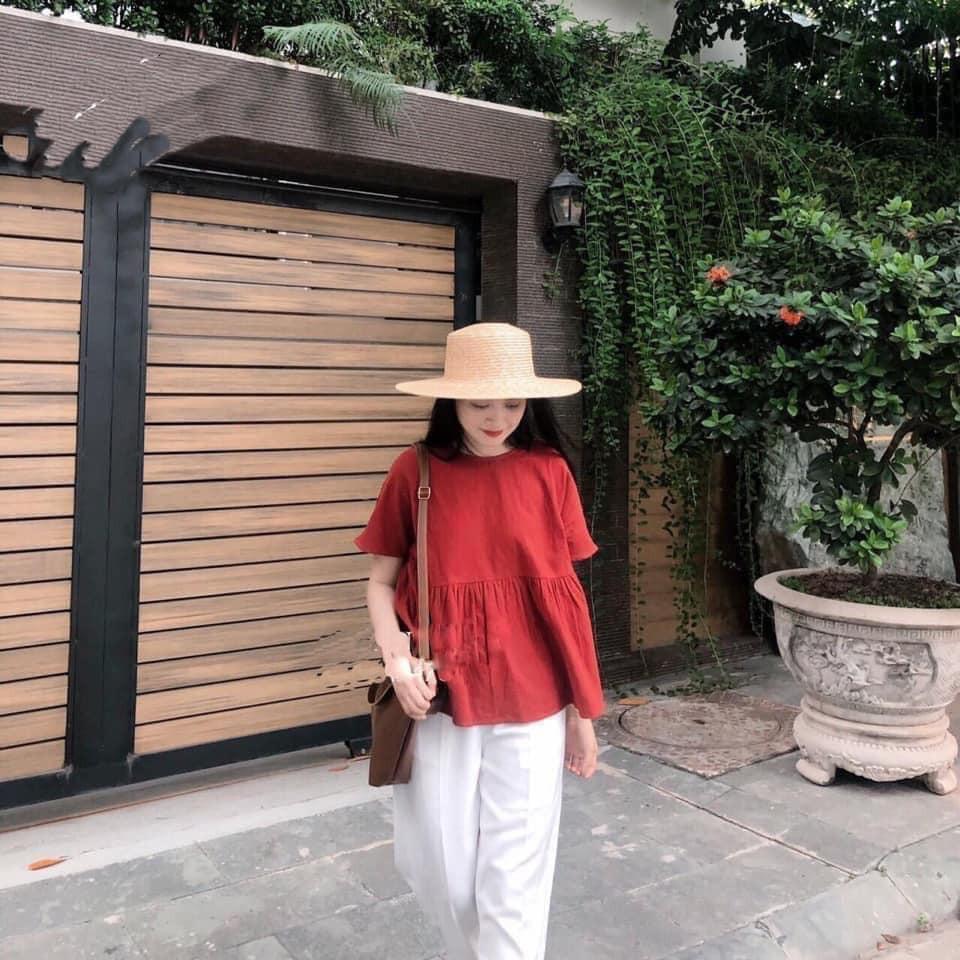 bộ áo đỏ quần trắng dài