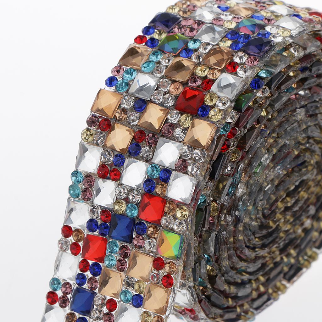 1 Mét Rhinestone Ribbon Crystal May Trim Thủ Công Mỹ Nghệ 2cm