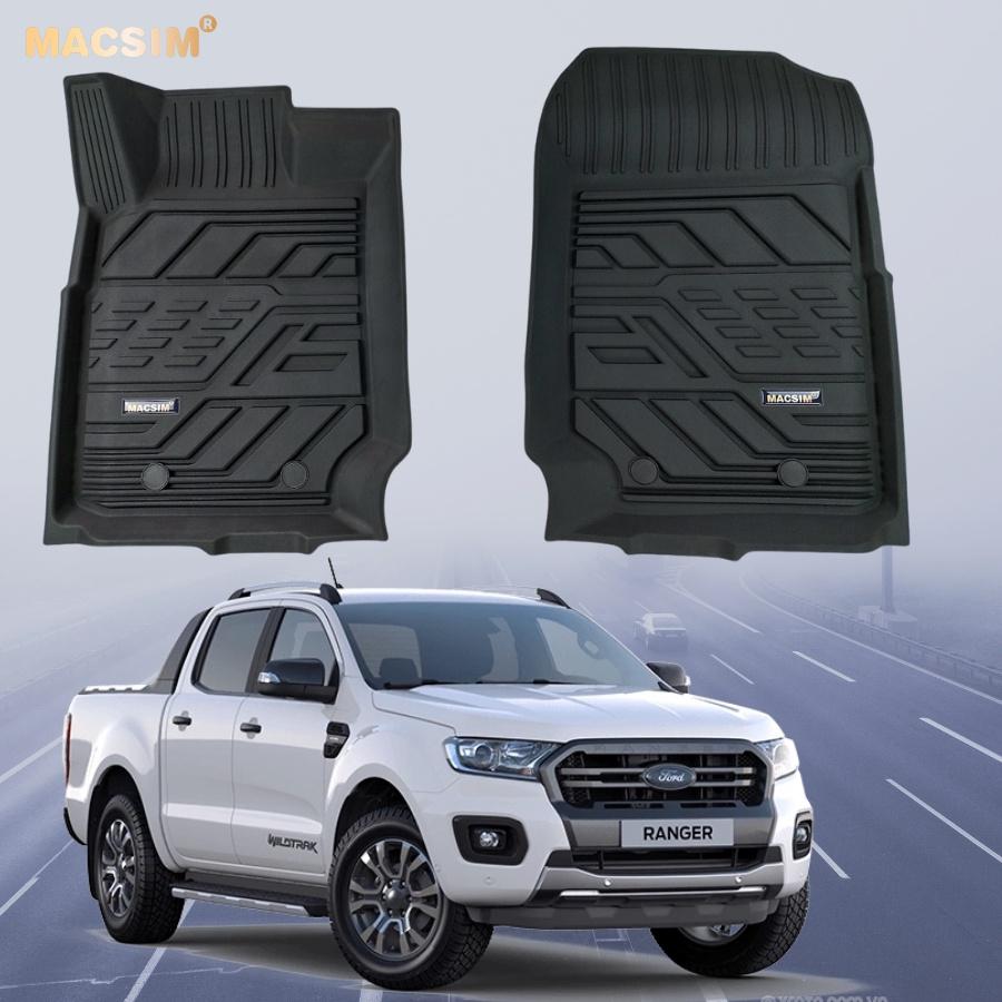 Thảm lót sàn xe ô tô Ford Ranger 2019- nay Nhãn hiệu Macsim chất liệu nhựa TPE đúc khuôn cao cấp - màu đen