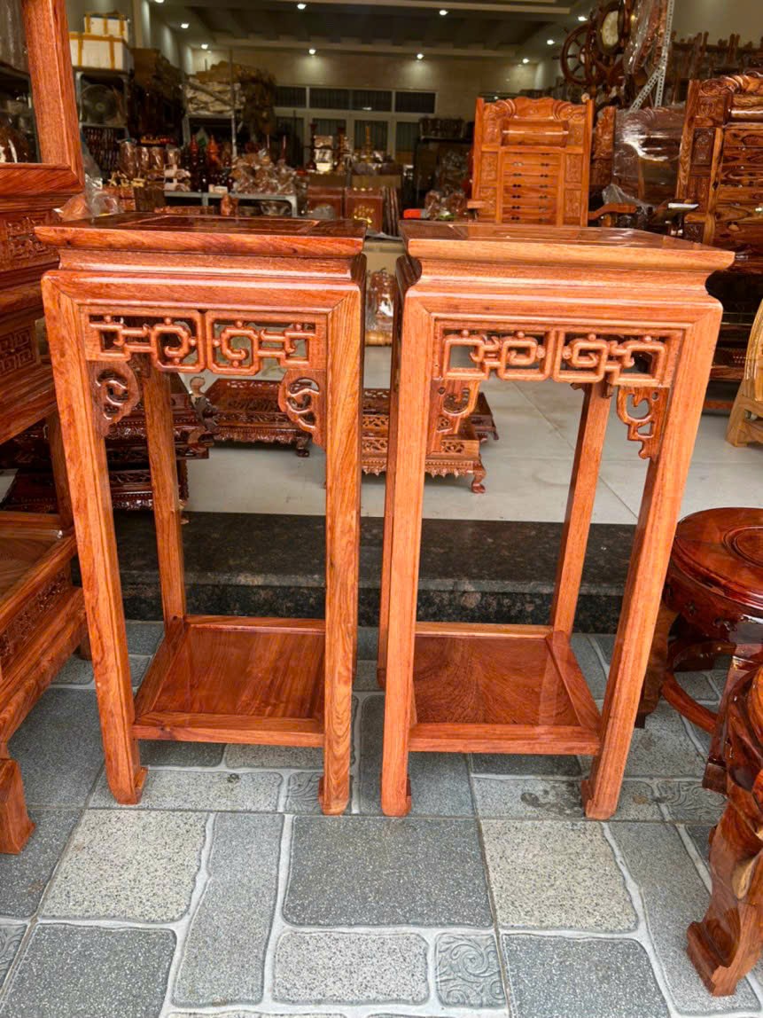 Đôn vuông gỗ hương đá cao 70 x 30 cm-đôn gỗ trang trí