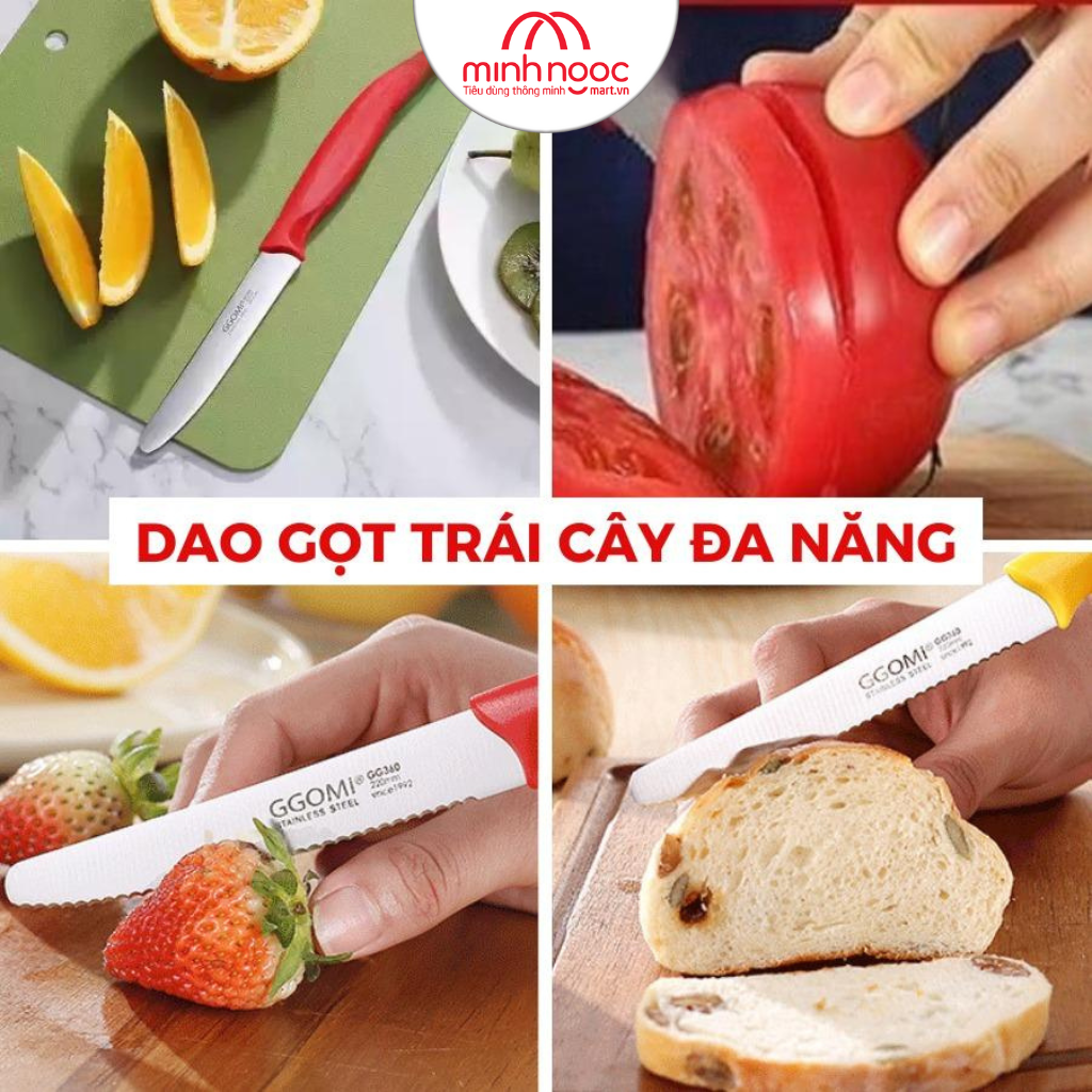 Hàng chính hãng: Dao gọt trái cây đa năng lưỡi thẳng GGOMi Hàn Quốc GG 362. 4 màu lựa chọn