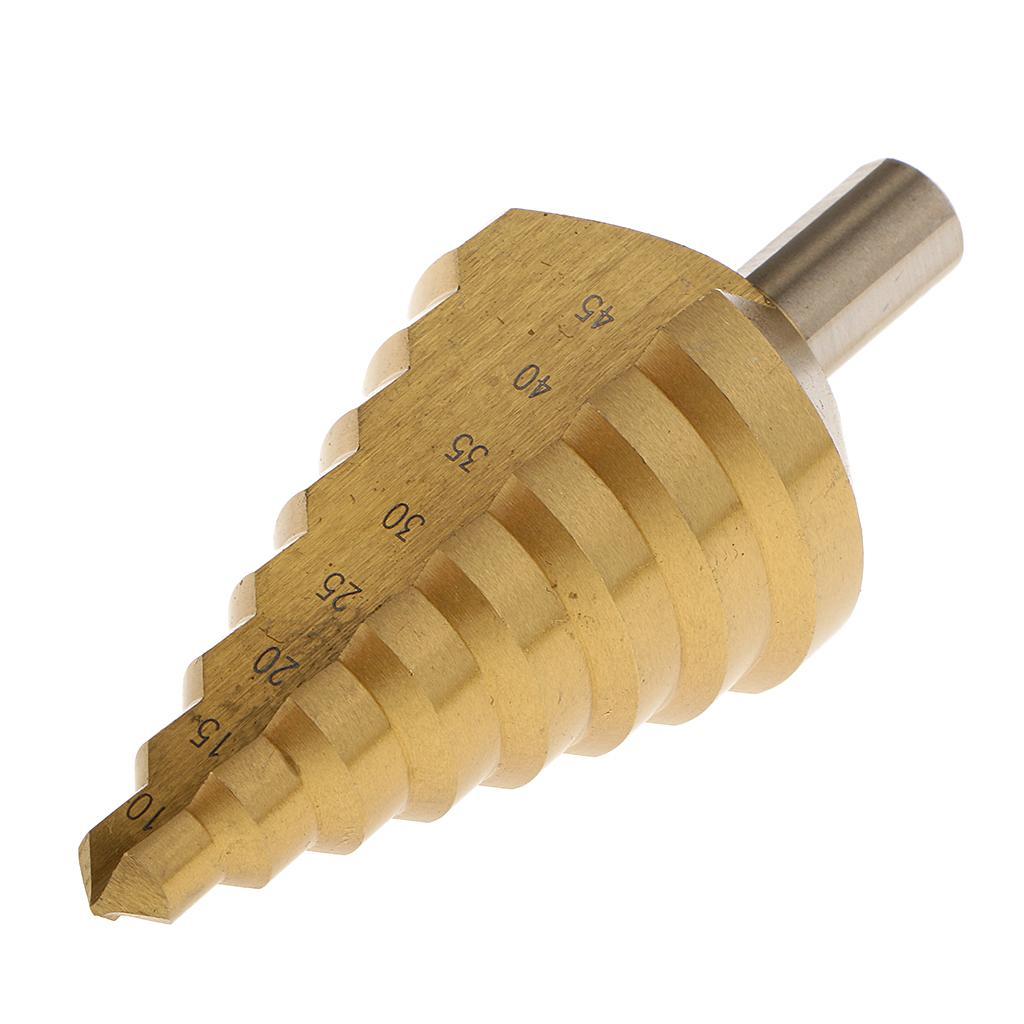 HSS Titanium Step Cone Drill Bit Hole Cutter 10mm-45mm HSS For Sheet Metal