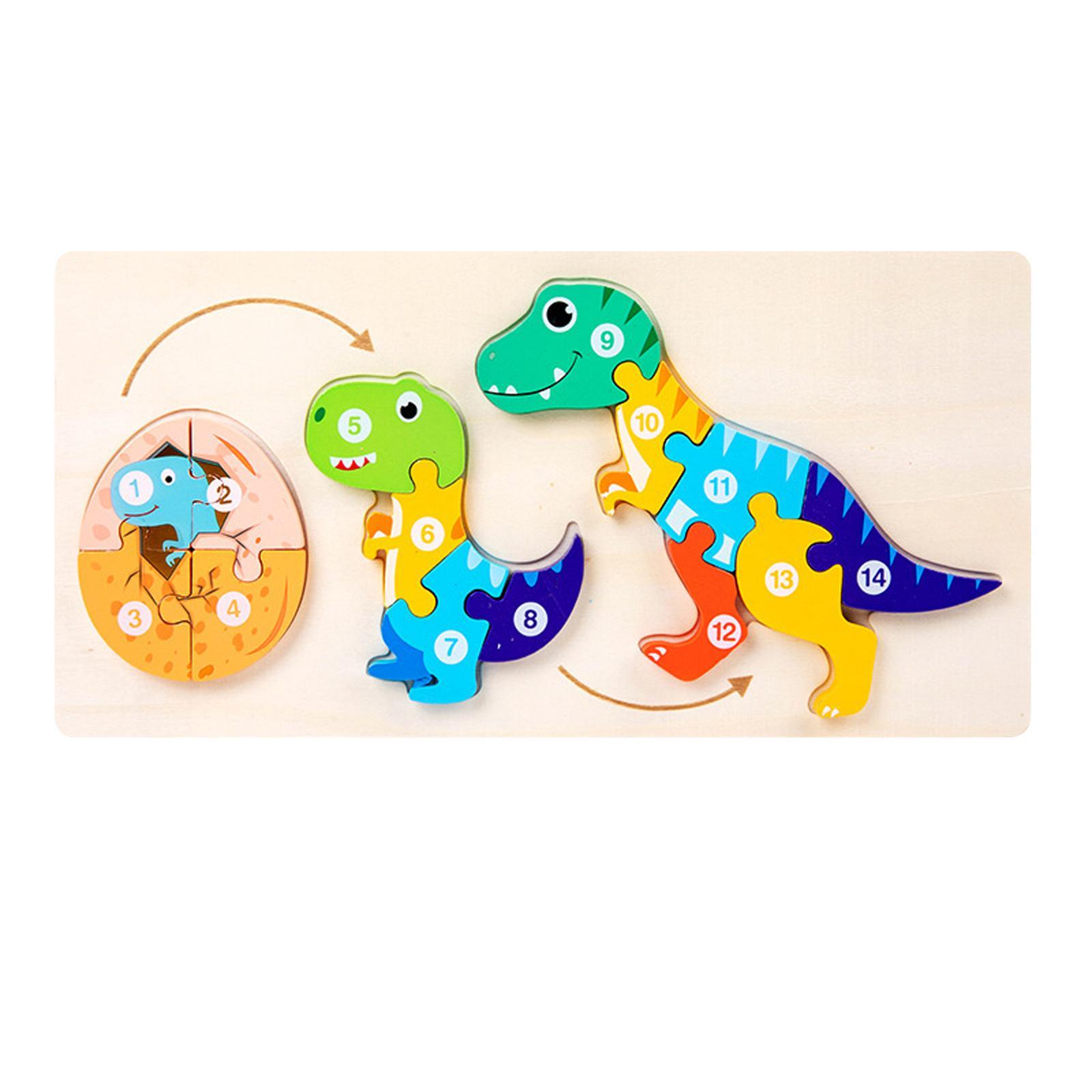 Animals Colorful wooden Cartoon Animal Shape Jigsaw Montessori Toy for Toddler