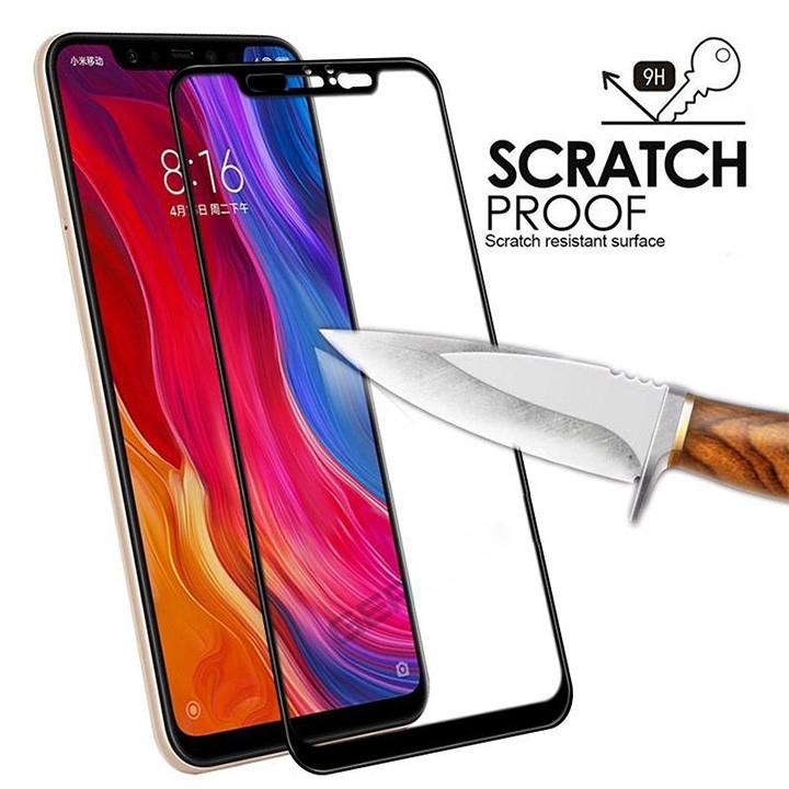 Miếng dán cường lực FULL màn hình dành cho XIAOMI MI 8 màu đen
