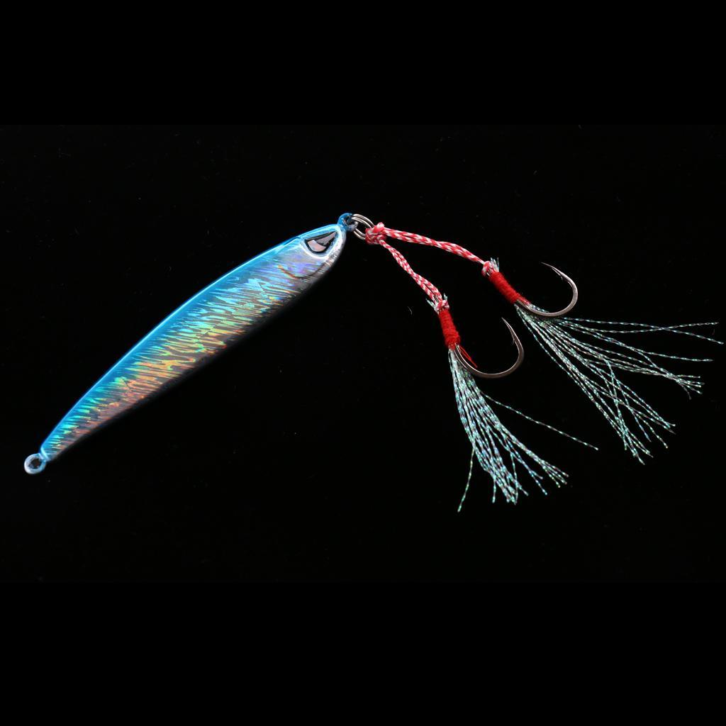 Fishing Lures Lead Fish Reflective Metal Jigging Wobblers Crankbaits Bass Baits with Hooks 60g/80g