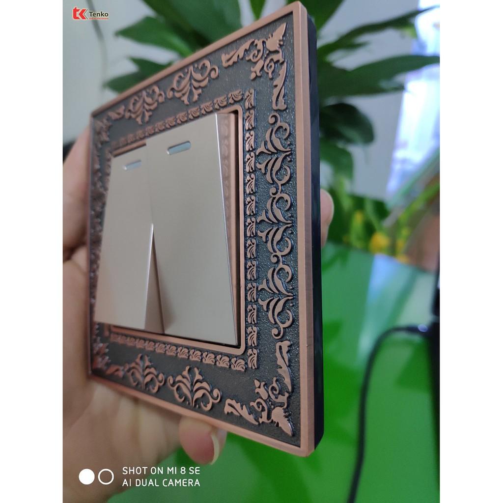 Mặt Công Tắc Điện Âm Tường Mặt Đồng Hoa Văn Cao Cấp I TK-F88-02