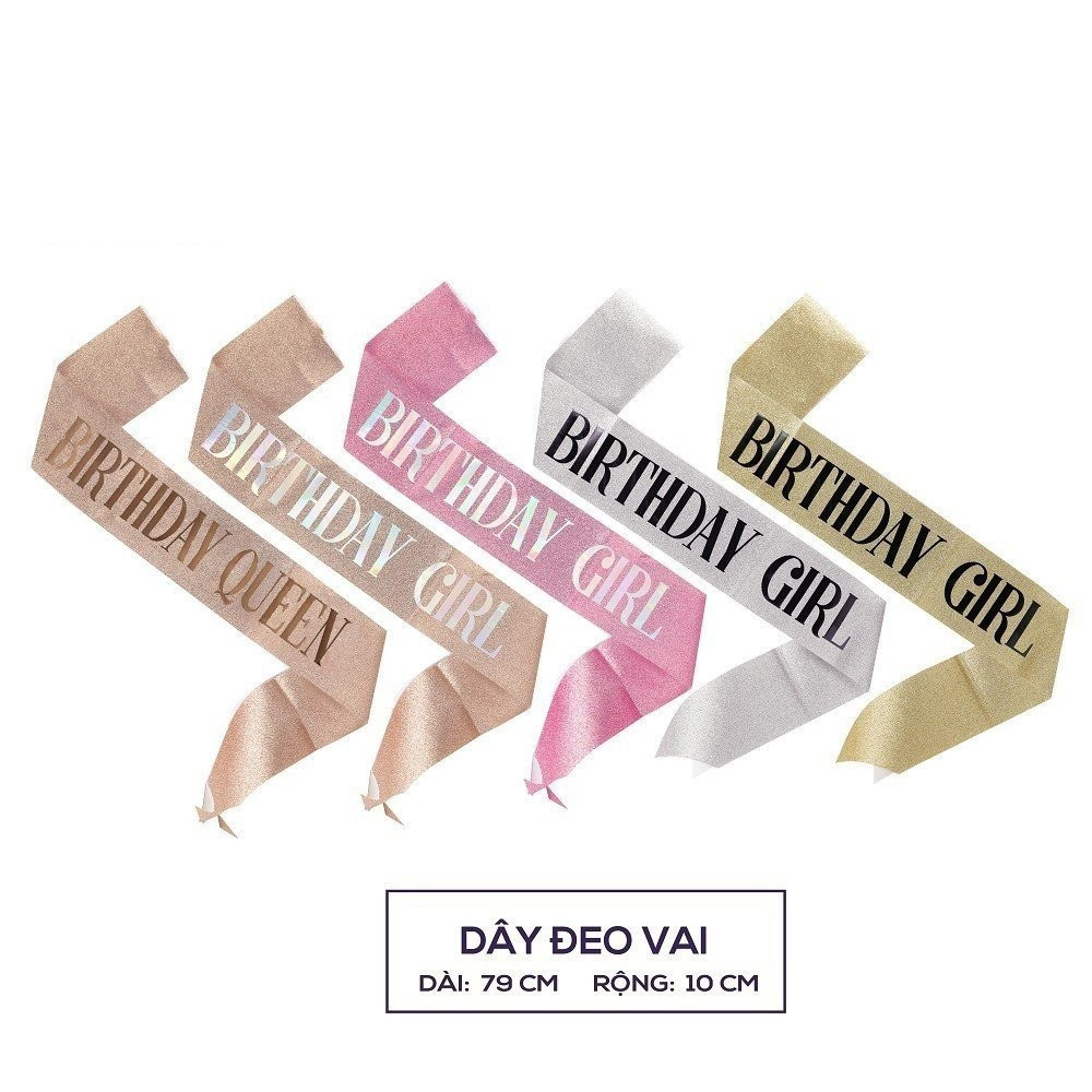 Sash Sinh Nhật Hoa Hậu Dây Ruy Băng Rôn Choàng Đeo Chéo Vai Chữ HAPPY BIRTHDAY Mừng Tiệc Sinh Nhật