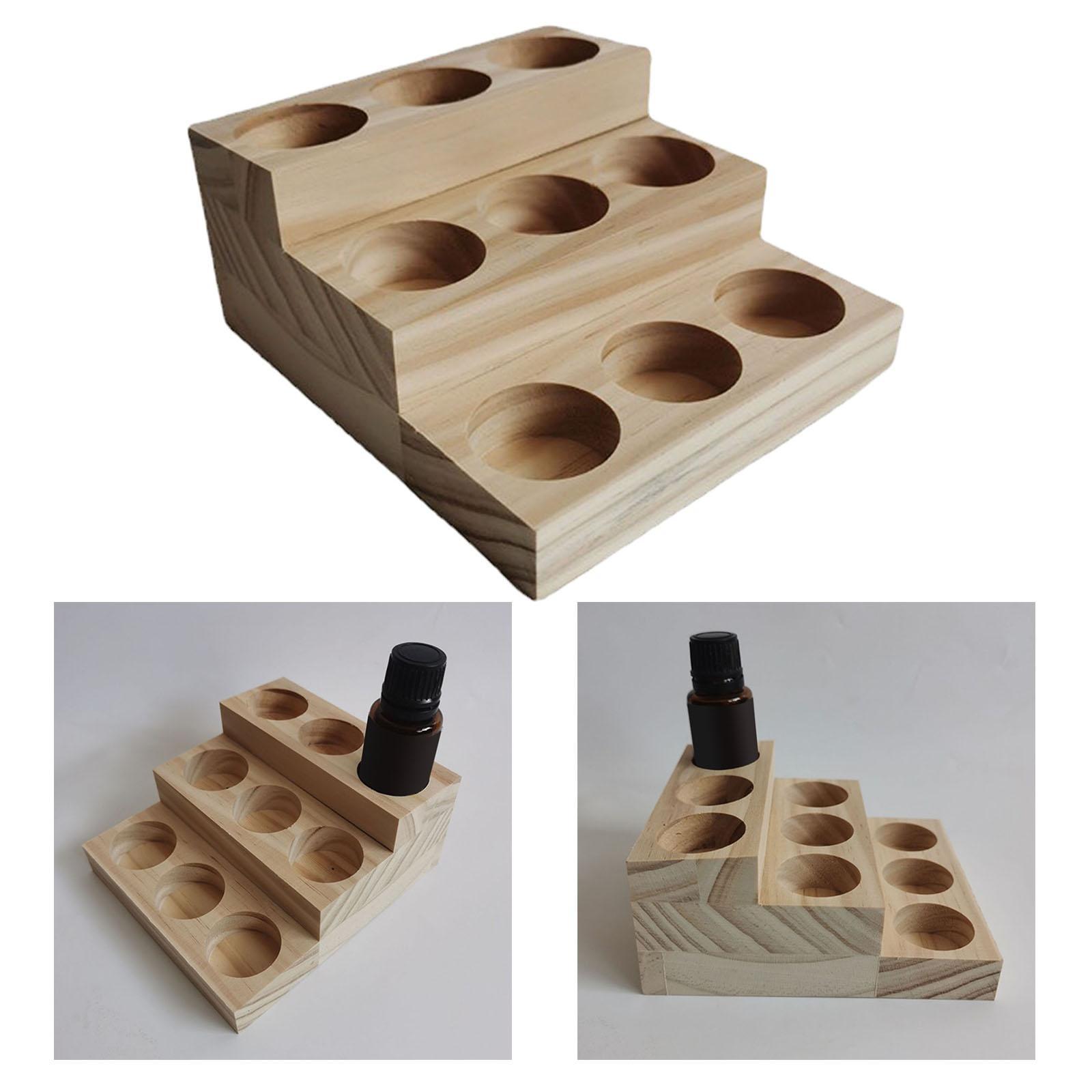 Wooden Essential Oil Display Stand 15ml Perfume Bottles Holder Storage Rack